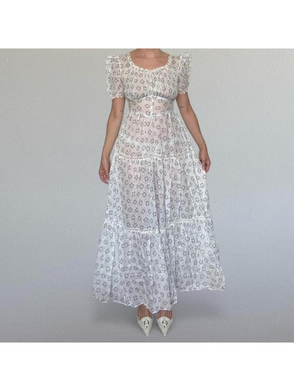 SOLD Vintage 70s milkmaid peasant dress Sz. XS - Picture 8 of 8